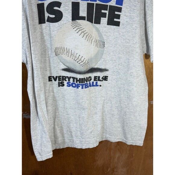 Vintage Christ Is Life Everything Else Is Softball Jesus Shirt XL Delta - Picture 3 of 9